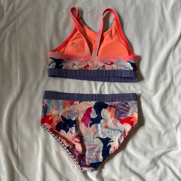 Girls Floral Multicolored 2Piece Athleta Girl Swimsuit - Picture 3 of 3